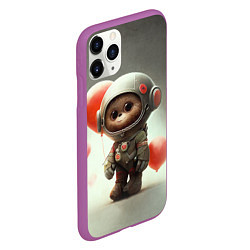 Чехол iPhone 11 Pro матовый Комонавт с красными шариками, цвет: 3D-фиолетовый — фото 2