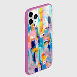 Чехол iPhone 11 Pro матовый Живописные мазки краски, цвет: 3D-фиолетовый — фото 2