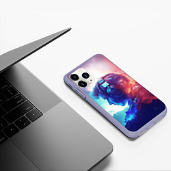 Чехол iPhone 11 Pro матовый Парень в наушниках, цвет: 3D-светло-сиреневый — фото 2