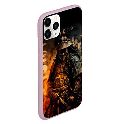 Чехол iPhone 11 Pro матовый Самурай в тумане, цвет: 3D-розовый — фото 2