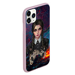 Чехол iPhone 11 Pro матовый Уэндэй волшбеный фон, цвет: 3D-розовый — фото 2
