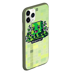 Чехол iPhone 11 Pro матовый Милашка криппер на кубическом фоне, цвет: 3D-темно-зеленый — фото 2