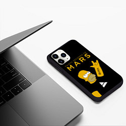Чехол iPhone 11 Pro матовый 30 Seconds to Mars Гомер Симпсон рокер, цвет: 3D-черный — фото 2