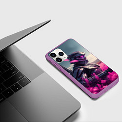 Чехол iPhone 11 Pro матовый Робо-самурай, цвет: 3D-фиолетовый — фото 2