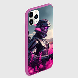 Чехол iPhone 11 Pro матовый Робо-самурай, цвет: 3D-фиолетовый — фото 2