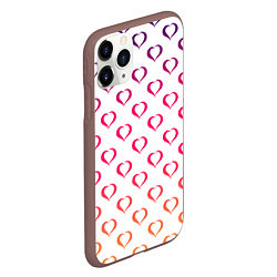 Чехол iPhone 11 Pro матовый Разноцветные сердечки для дня святого валентина, цвет: 3D-коричневый — фото 2