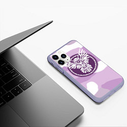 Чехол iPhone 11 Pro матовый Сова в камуфляже, цвет: 3D-светло-сиреневый — фото 2