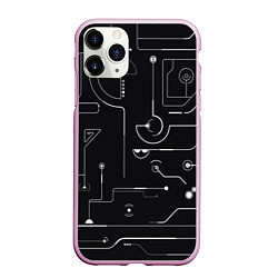 Чехол iPhone 11 Pro матовый Зелёный абстрактный игровой, цвет: 3D-розовый