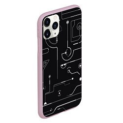 Чехол iPhone 11 Pro матовый Зелёный абстрактный игровой, цвет: 3D-розовый — фото 2