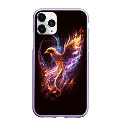 Чехол iPhone 11 Pro матовый Алый Феникс, цвет: 3D-светло-сиреневый