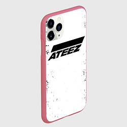 Чехол iPhone 11 Pro матовый Ateez black and white, цвет: 3D-малиновый — фото 2