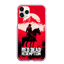 Чехол iPhone 11 Pro матовый Red Dead Redemption, mountain, цвет: 3D-розовый