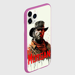 Чехол iPhone 11 Pro матовый Arthur Morgan painting, цвет: 3D-фиолетовый — фото 2
