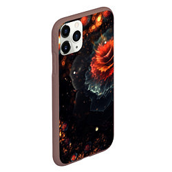 Чехол iPhone 11 Pro матовый Midjourney Цветок вулкан, цвет: 3D-коричневый — фото 2