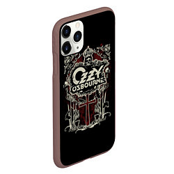 Чехол iPhone 11 Pro матовый Ozzy Osbourne logo, цвет: 3D-коричневый — фото 2