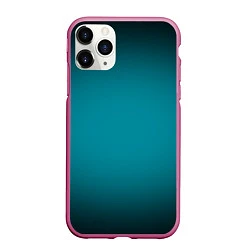 Чехол iPhone 11 Pro матовый Темно-бирюзовый градиент, цвет: 3D-малиновый