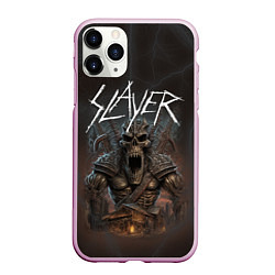 Чехол iPhone 11 Pro матовый Slayer rock monster, цвет: 3D-розовый