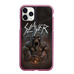 Чехол iPhone 11 Pro матовый Slayer rock monster, цвет: 3D-малиновый