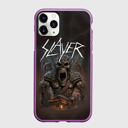 Чехол iPhone 11 Pro матовый Slayer rock monster, цвет: 3D-фиолетовый