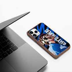 Чехол iPhone 11 Pro матовый Demon slayer - Танджиров с повязкой, цвет: 3D-коричневый — фото 2