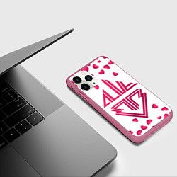 Чехол iPhone 11 Pro матовый Big bang lovers, цвет: 3D-малиновый — фото 2