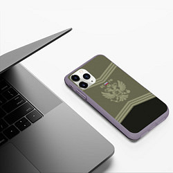 Чехол iPhone 11 Pro матовый Двуглавый орел россии, цвет: 3D-серый — фото 2