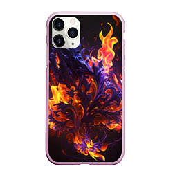 Чехол iPhone 11 Pro матовый Текстура огня, цвет: 3D-розовый