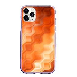 Чехол iPhone 11 Pro матовый Золотисто-оранжевый туманный паттерн, цвет: 3D-светло-сиреневый