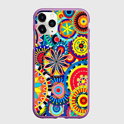 Чехол iPhone 11 Pro матовый Психоделика калейдоскоп, цвет: 3D-фиолетовый