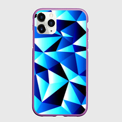 Чехол iPhone 11 Pro матовый Полигоны треугольники, цвет: 3D-фиолетовый