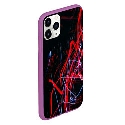 Чехол iPhone 11 Pro матовый Дым искры цветные, цвет: 3D-фиолетовый — фото 2