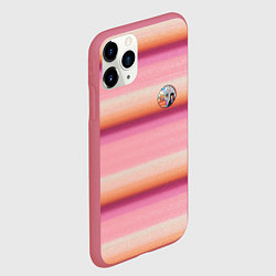 Чехол iPhone 11 Pro матовый Энид Синклер с Уэнсдей Аддамс - текстура свитера, цвет: 3D-малиновый — фото 2