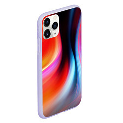 Чехол iPhone 11 Pro матовый Радужные волны, цвет: 3D-светло-сиреневый — фото 2