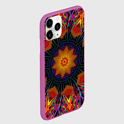 Чехол iPhone 11 Pro матовый Орнамент яркий Мандала, цвет: 3D-фиолетовый — фото 2
