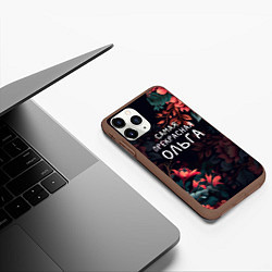 Чехол iPhone 11 Pro матовый Cамая прекрасная Ольга, цвет: 3D-коричневый — фото 2