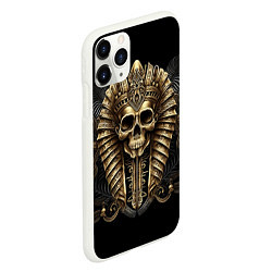 Чехол iPhone 11 Pro матовый Золотой череп фараона, цвет: 3D-белый — фото 2