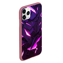 Чехол iPhone 11 Pro матовый Неоновые абстрактные электрические плиты, цвет: 3D-малиновый — фото 2