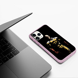 Чехол iPhone 11 Pro матовый Накаченный Сайтама, цвет: 3D-розовый — фото 2