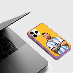 Чехол iPhone 11 Pro матовый Lionel Messi 10, цвет: 3D-фиолетовый — фото 2