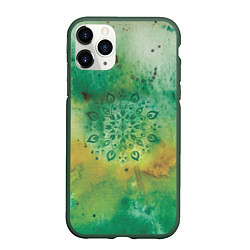 Чехол iPhone 11 Pro матовый Мандала природы, зелёная, исцеление