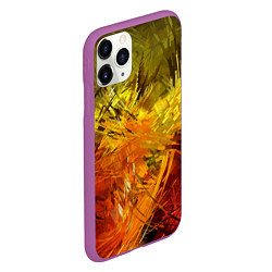 Чехол iPhone 11 Pro матовый Крисстализация пламени, цвет: 3D-фиолетовый — фото 2