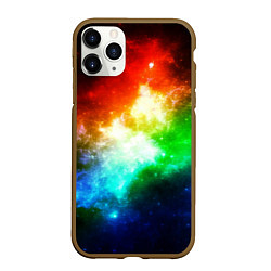 Чехол iPhone 11 Pro матовый Радужная галактика, цвет: 3D-коричневый