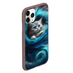 Чехол iPhone 11 Pro матовый Котик в звездных облаках, цвет: 3D-коричневый — фото 2