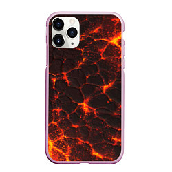 Чехол iPhone 11 Pro матовый Раскаленная лава текстура, цвет: 3D-розовый