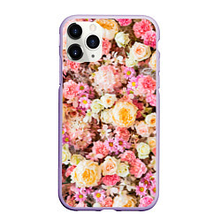 Чехол iPhone 11 Pro матовый Тысяча цветов, цвет: 3D-светло-сиреневый
