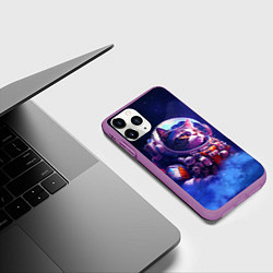 Чехол iPhone 11 Pro матовый Кот в космическом скафандре, цвет: 3D-фиолетовый — фото 2