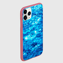 Чехол iPhone 11 Pro матовый Текстура воды, цвет: 3D-малиновый — фото 2