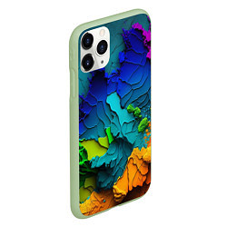 Чехол iPhone 11 Pro матовый Взрыв красок, цвет: 3D-салатовый — фото 2