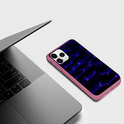 Чехол iPhone 11 Pro матовый Космическая неоновая плитка, цвет: 3D-малиновый — фото 2