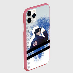 Чехол iPhone 11 Pro матовый Чонгук и его тень, цвет: 3D-малиновый — фото 2